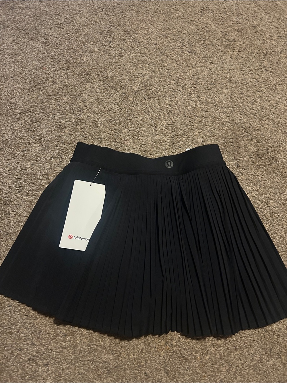 NWT Lululemon Varsity HR Pleated Tennis Skirt Black Size 4 Built In Shorts
